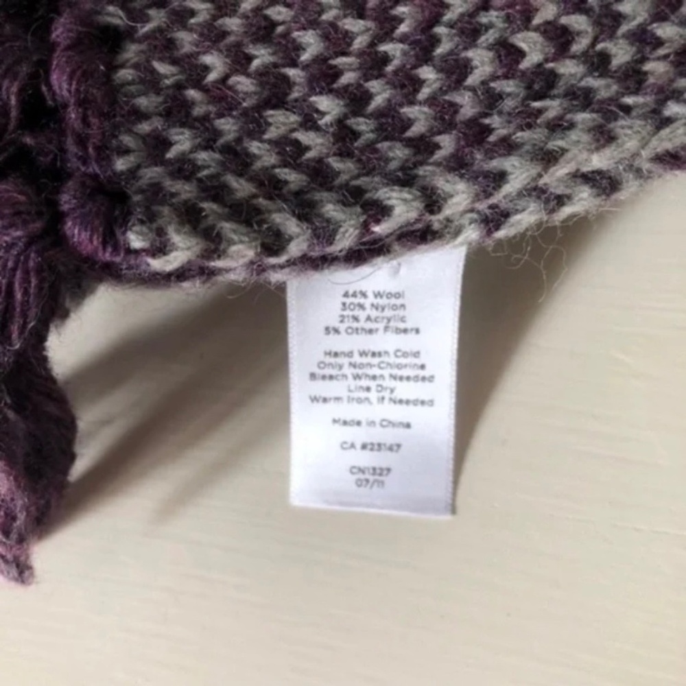 Talbots Wool Knit Patterned Scarf - Picture 3 of 5